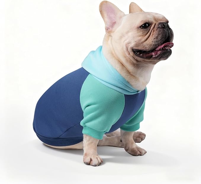 Fashionable Dog Hoodie – Soft & Warm Dog Sweater with Leash Hole,Pet Hooded Sweatshirt for Cats and Dogs with Broad Chests (e.g., French Bulldogs, Pitbulls) (Blue, Large/X-Large)