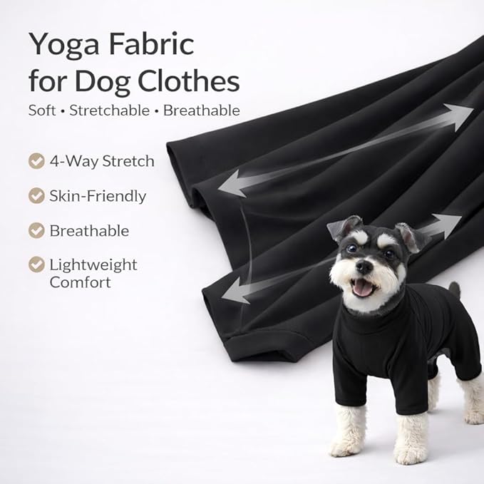 Lovelonglong Dog Full Bodysuit – Stretchy Yoga Fabric 4-Leg Dog Pajamas, Breathable & Lightweight Dog Onesie for Indoor & Outdoor, Shedding Control & Travel Wear