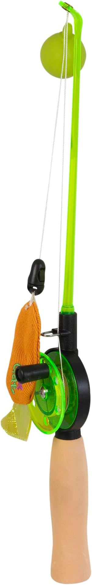 Mad Cat Go Fish Light Up Wand Teaser Cat Toy with Catnip & Silvervine Pack of 1 | Interactive Light-Up Fishing Wand for Chasing, Jumping & Exercise