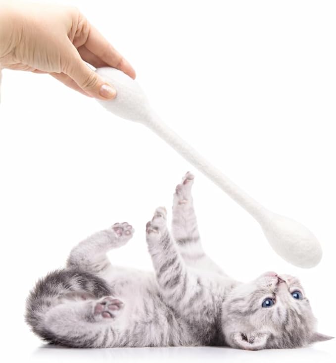 Glaciart One XXL Swabs Cat Toys with Catnip - 2 Pk | Durable for Chew, Cute Cat Toys Interactive Kitty for Boredom, Exercise, & Play | Filled w/Organic Catnip for Anxiety & as Digestive Aid