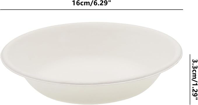 Round Disposable Pet Food Bowls,ULIFESTAR Compostable & Disposable Cat Food Bowl,Pet Disposable Feeding Bowls for Outdoor Small Animal Feeding and Watering Supplies (480ml/16.23oz White Round)