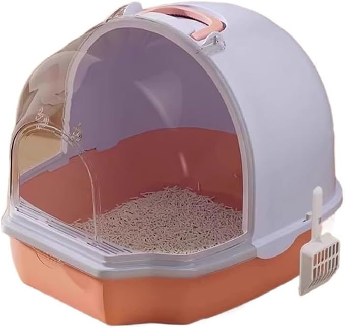 Pet Supplies, Enclosed Cat Litter Box with Door, Large Anti-Splash Toilet for Cats(Blue)