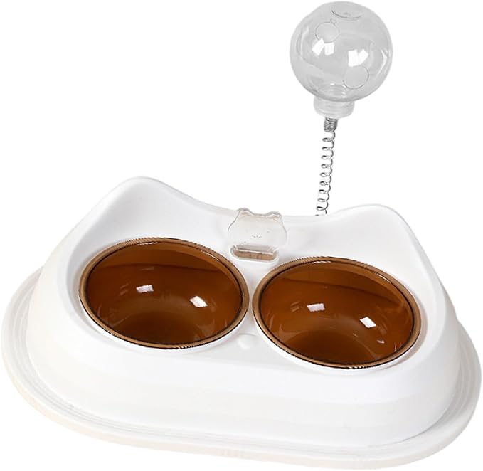 Practical Pet Double Bowl Dry Food Watering Food Feeding for Cats Feeding Dish Pet Supplies Neck Protections Cats Bowl