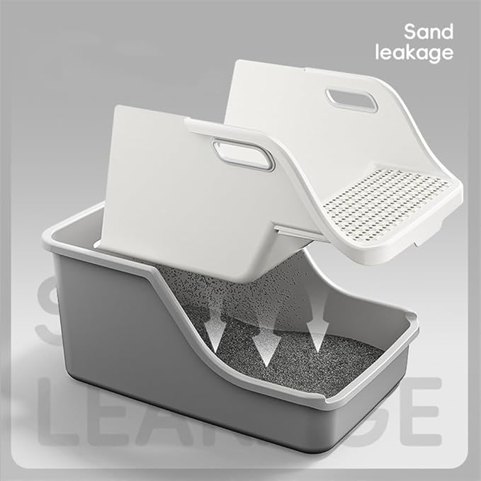 Pet Supplies, Extra Large Splash-Proof Cat Litter Box, Nonstick Semi-Enclosed Pet Toilet