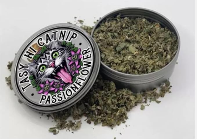 (Free Toy Included) Very Strong Cat Nip - Tasty Hi Catnip with Passion Flower & Silvervine Cat Treat (1.25 oz)