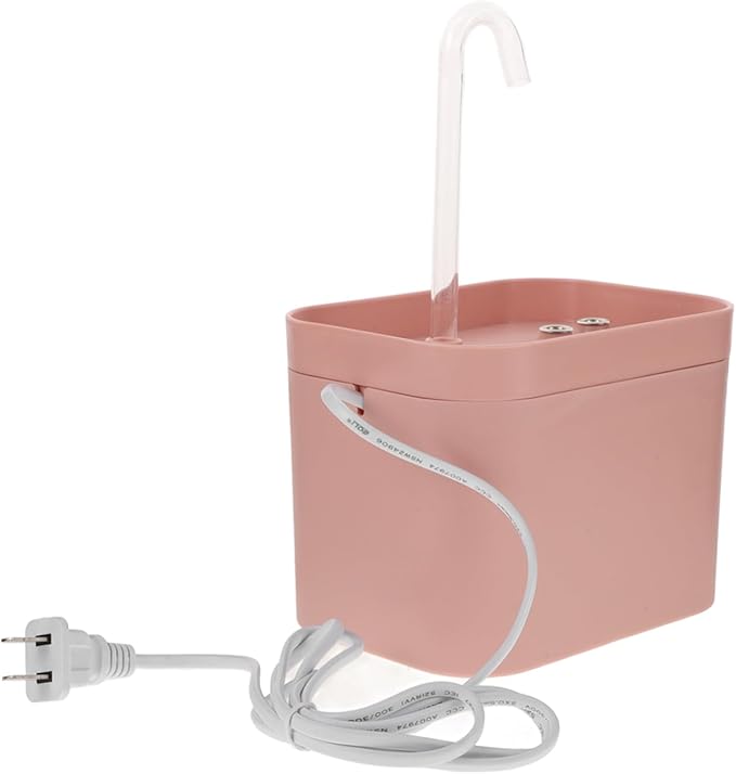 LIOOBO Automatic Cat Water Fountain Pink Electric Water Feeder with Circulation System for Cats and Dogs Portable Design Mute Pump Fun Flower Shape Outlet Easy to