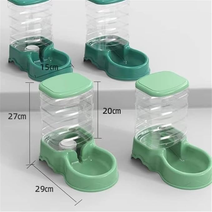 Pet Feeding Bowl and Water Dispenser with Refillable Storage Container Self-Dispensing 1 Gallon Large Capacity Cat Feeder, 3.8 Liters Capacity Dog Rabbit Waterer (Blue, for Water)