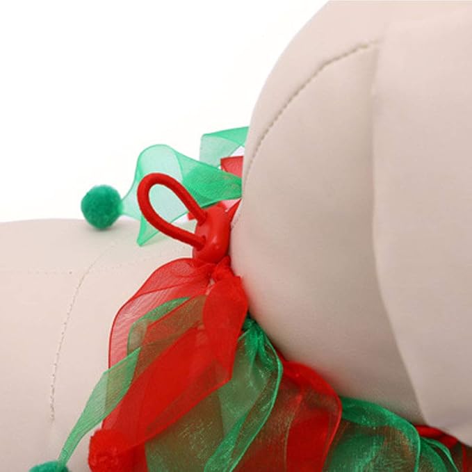 Christmas Pet Collar Ornaments Red Green Collar Adjustable Holiday Dress for Cat and Dog (L(45CM))
