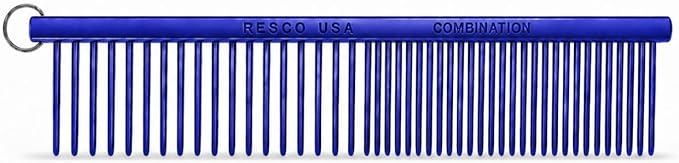 Resco Professional Anti-Static Best Dog, Cat, Pet Grooming Comb, Medium/Coarse Tooth Spacing, 1.5-Inch Pins, Candy Blue