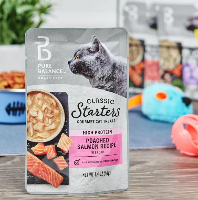 Pure ~ Balance Classic Starters Gourmet Cat Treats, Poached Salmon in Broth, 1.4 oz (Pack of 1)