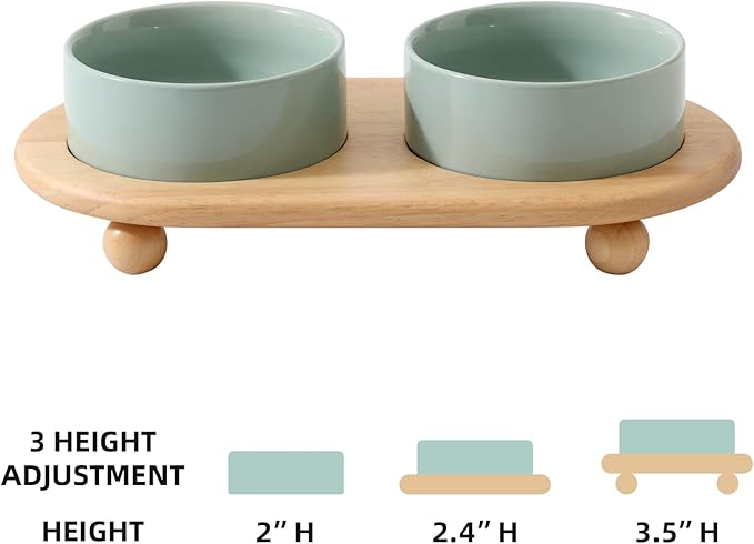 Havniva Raised Cat Bowls Water Bowl 5.1” Elevated Ceramic Cat Food and Water Bowl Whisker Friendly Pet Food Bowls for Indoor Cats, Wide Cat Water Dish Prevent Whisker Fatigue Non Slip Cat Feeder
