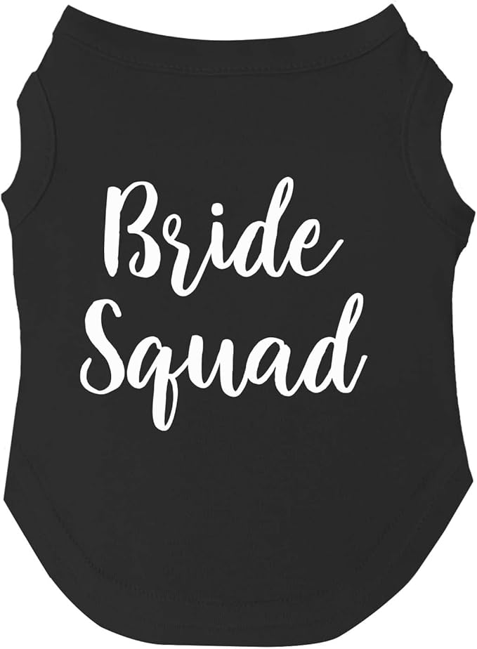 Bride Squad Dog Tee Shirt | Sleeveless | Wedding Photo Prop | Bridal Shower | Engagement Announcement (Black, 5X-Large 40)