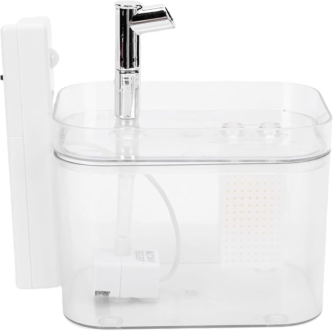 Fabater Cat Water Fountain, Automatic Pet Fountain with Filter Box, 1.5L Rechargeable Water Dispenser, Pet Drinking Waterer, Indoor Watering Feeder for Dogs, Cats