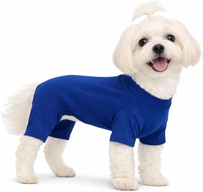 Lovelonglong Dog Full Bodysuit – Stretchy Yoga Fabric 4-Leg Dog Pajamas, Breathable & Lightweight Dog Onesie for Indoor & Outdoor, Shedding Control & Travel Wear