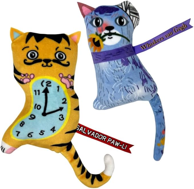 KONG Artz Cats - Crackling Cat Toys with Catnip, Ribbon and Tail (Bundle (Kahlo/Picasso and Dali/Van Gogh))