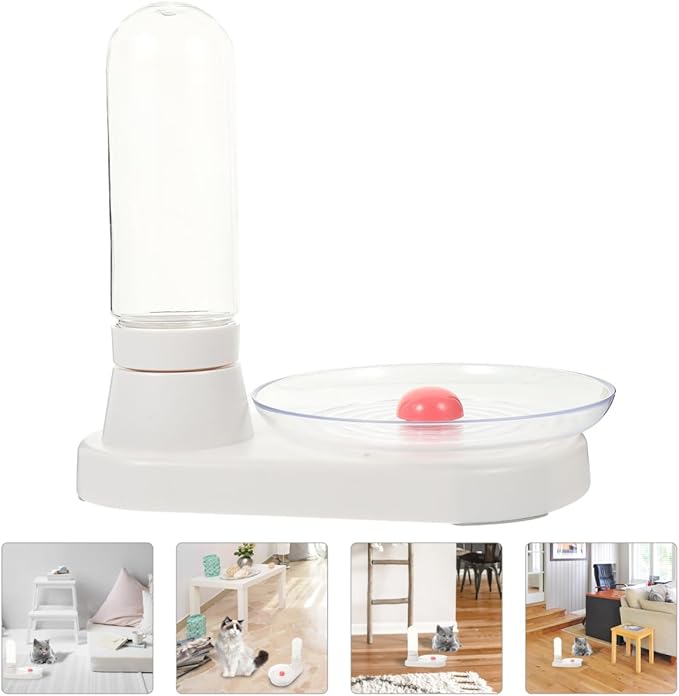 Ipetboom Automatic Pet Water Dispenser for Dogs Cats: 420ml Pets Water Fountains, White Waterer with Filter Easy to Fill