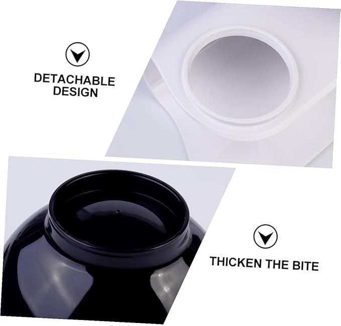 Ciieeo Double Cat Food Bowl with Tilted Design, Black Plastic Raised Pet Feeder for Cats and Small Dogs, Anti-Spill Neck-Protecting Double Plastic Pet Bowl for Feeding and Watering
