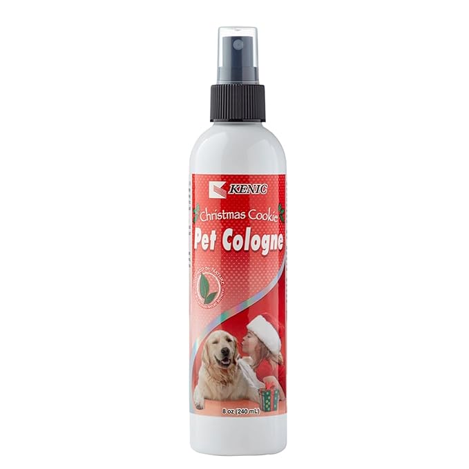 Kenic Christmas Cookie Pet Cologne, Long Lasting Limited Edition Sweet Vanilla Cookie Scented Dog & Cat Deodorizing Spray, Freshens, Neutralizes and Shines Coat Between Baths, Made in USA