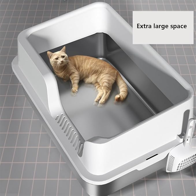 Pet Supplies, Cat Litter Box, Stainless Steel, Large Pan