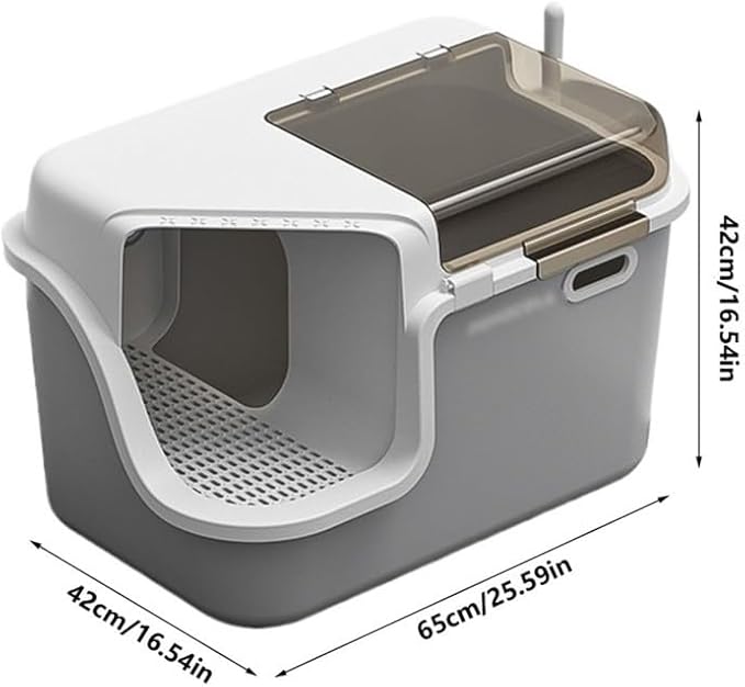 Pet Supplies, Enclosed Cat Litter Box with Lid, XL Drawer, Anti-Splash & Easy Clean
