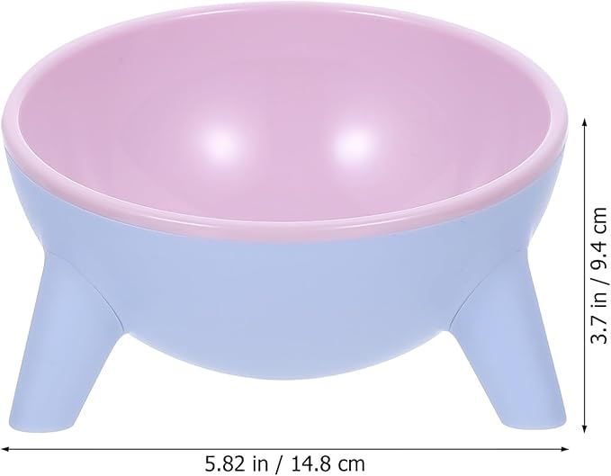VICASKY Stable Double Pet Bowl Raised Cat Feeder with Anti-Slip Plastic Bowls 15° Tilted Design for Indoor Cats and Dogs, Spill-Resistant Feeding and Watering Station in Cherry Blossom