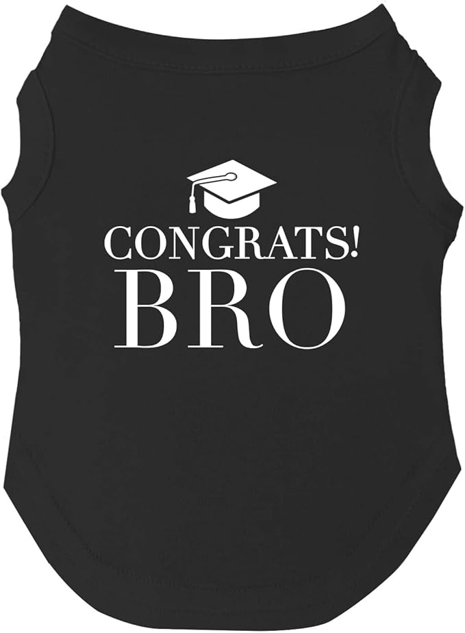 Congrats Bro Dog Tee Shirt | Sleeveless Breeds | Graduation | Family Support | Class of 2026 |Black, 2X-Large 1568