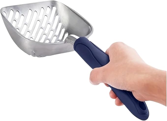 Cat Litter Shovel Pet Cleaning and Picking Tool Metal Long Handled Manure Spoon