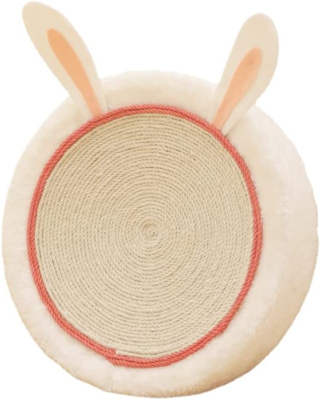 Cute Cat Scratch Bed, Multifunctional 2-in-1, Durable Twine and Plush, Protects Furniture
