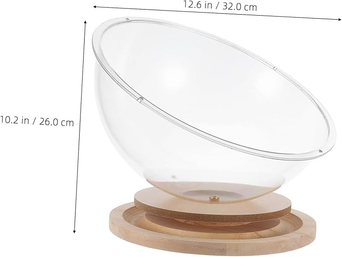 POPETPOP Cat Bed Spaceship Modern Transparent Indoor Cat House with Wooden Stand Multifunctional Toy Sturdy Design for Year Comfort