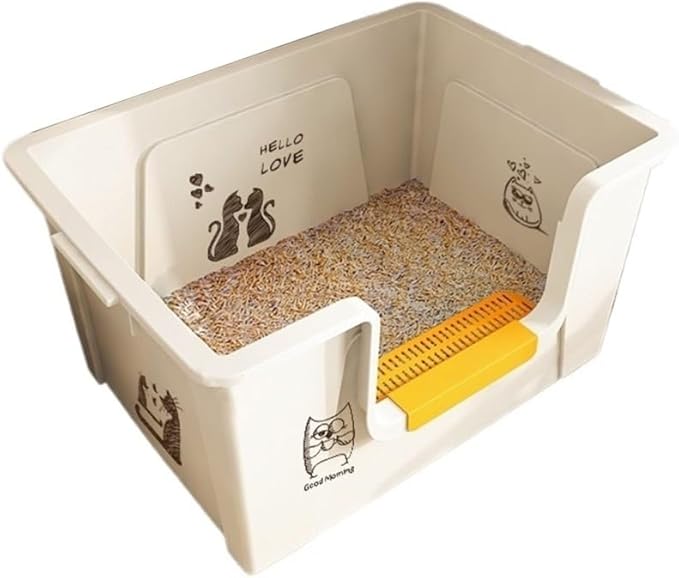 Pet Supplies, Litter Box for Large Cats,High Sides, Anti-Splash, Multi-Cat Use