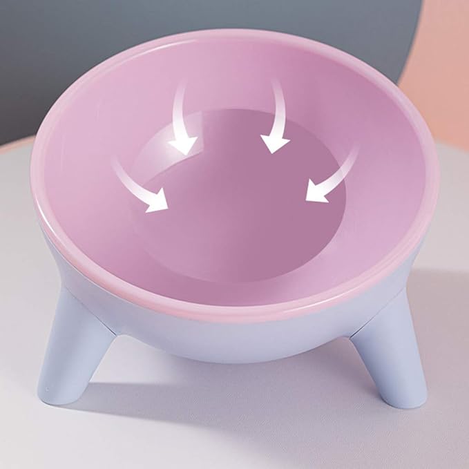 Peiiwdc Pet Feeder Bowl, Raised Tilted Elevated Bowl Pet Cats Dogs Food Water Dish Backflow Prevention Feeding Dispenser, Green