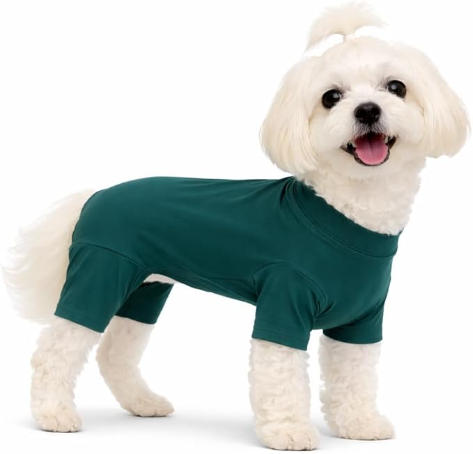 Lovelonglong Dog Full Bodysuit – Stretchy Yoga Fabric 4-Leg Dog Pajamas, Breathable & Lightweight Dog Onesie for Indoor & Outdoor, Shedding Control & Travel Wear