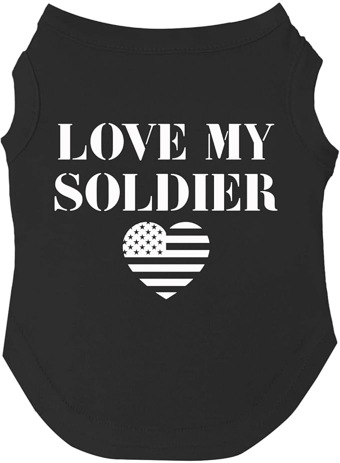 Love My Soldier Dog Tee Shirt | Sleeveless Breeds | Army | Militray | Homecoming |Black, X-Large 89