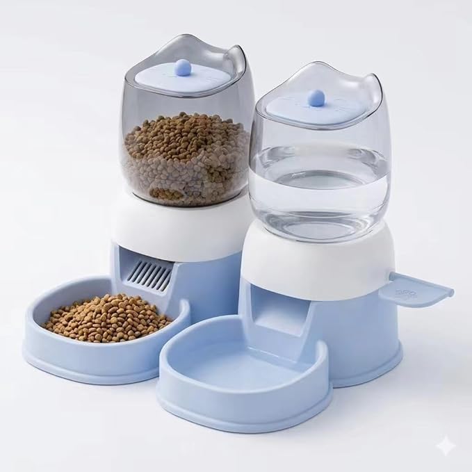 Cat Food Dispenser, Cat Feeder, Cat Feeder and Water Dispenser Automatic Pet Food Dispenser (1s)