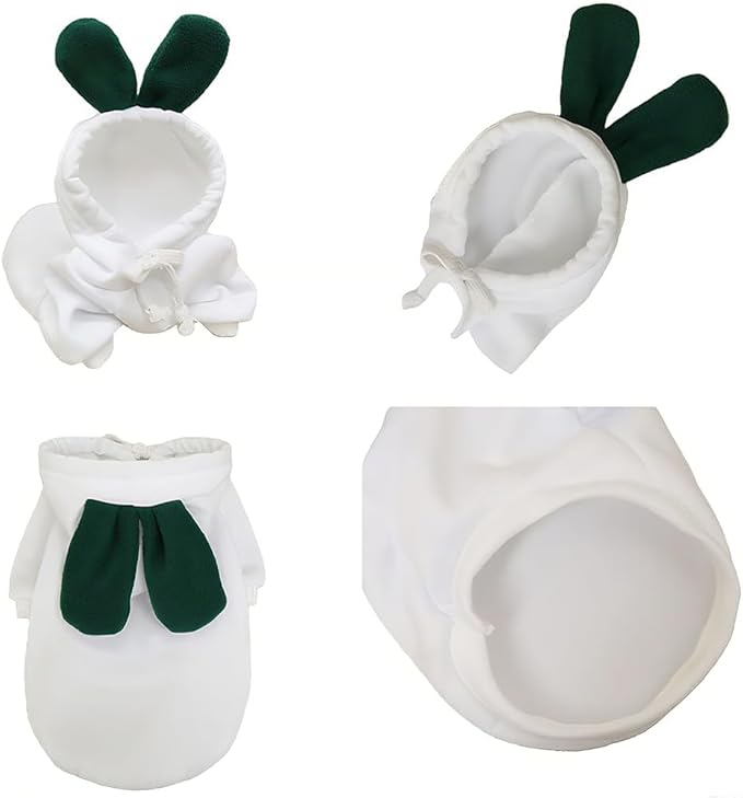 Pet Clothing Dog Transformation Frog Hoodie Autumn and Winter Warm Small Large Dog Method Dou Cat Bullfighting Clothes (White Radish,M)