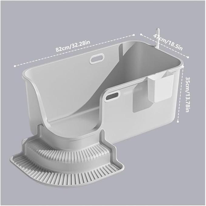 Pet Supplies, Open Large Cat Litter Box with High Sides, Nonstick Extra Wide Pan for Multi Cats