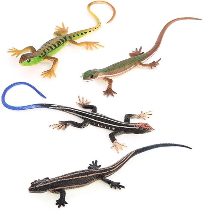 MiOYOOW Cat Funny Toy, 4PCS Lizards Shape Cat Chew Toy Kitten Interactive Toys for Indoor Cats Kittens Halloween Christmas