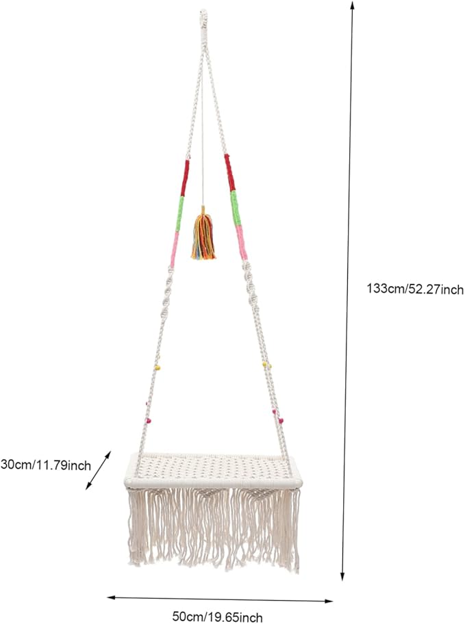 SUPVOX Hanging Cat Hammock Bohemian Style Macrame Cat Swing Bed Comfortable Resting and Playing Space Decorative Pet Furniture for Pets