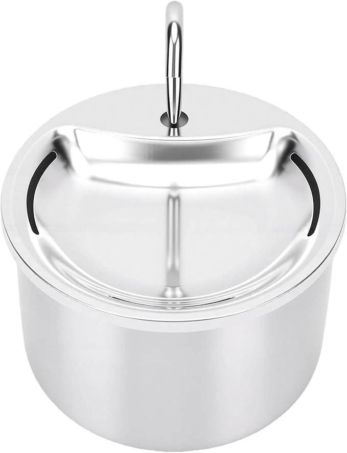 Fabater Cat Water Fountain Stainless Steel,108oz/3.2L Cat Fountain for Drinking, Pet Water Inside, Automatic Dog Watering Dispenser Bowl, Pet Feeding & Watering Supplies