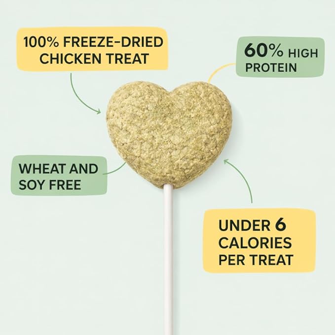 Freeze Dried Cat Treats Catnip Lollipops 4 Pops - High Protein Lickable Cat Nip Treats on Stick for Training Bonding - Cat Snacks No Artificial Flavors Preservatives for Kittens Cats All Ages
