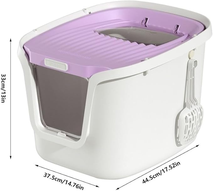 Pet Supplies, Covered Cat Litter Box with Scoop & Teaser Stick, Large Semi-Enclosed for All Cats(Small)