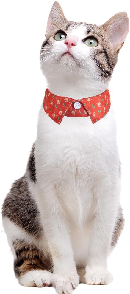 Lamphyface Christmas Cat Collar Breakaway with Cute Bow Tie and Bell Accessories Holiday for Kitty Adjustable Safety