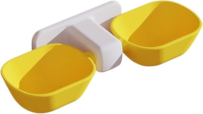 1pcs Wall Mounted Cat Feeder Bowl Hanging Pet for Cats Small Dogs Adjustable Height Drinking(Yellow)