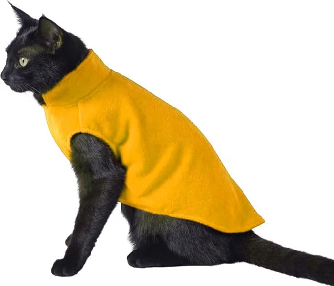 Kitten Fleece Sweater Vest for Cat Sweaters Cats Clothes for Extra Small Cat, XS, Yellow