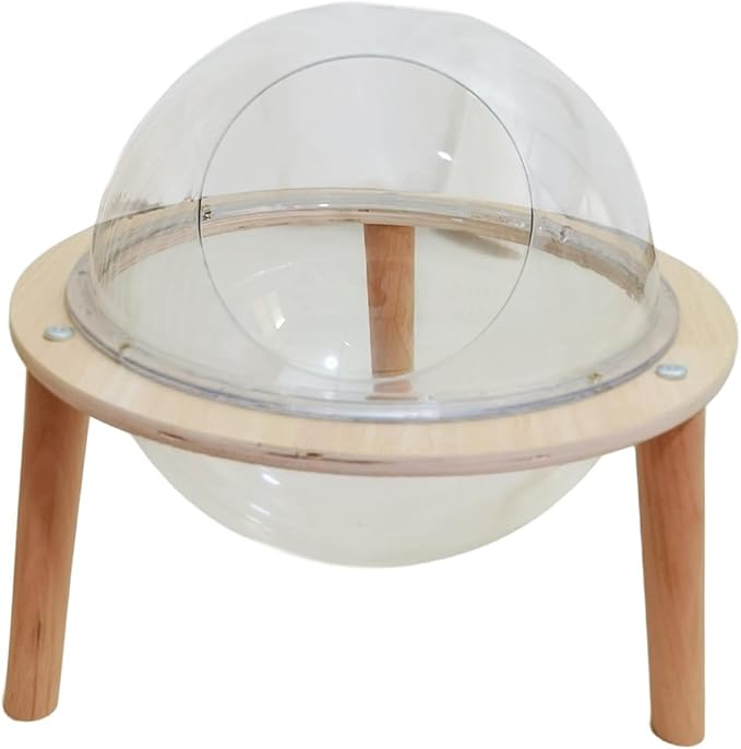Space Capsule Cat Bed Indoor Cat Hammock Condo House Transparent Acrylic Sphere 11.81inch Small Pet Furniture