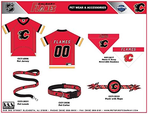 NHL Calgary Flames Jersey for Dogs & Cats, X-Large. - Let Your Pet Be A Real NHL Fan!