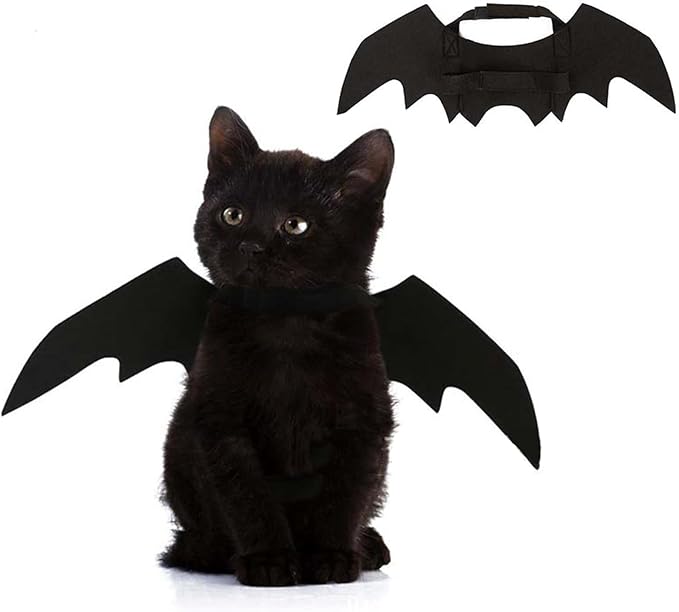 Qiansail Cat Bat Wings Pet Costume Cute Kitten Dress Up Accessories Puppy Appare Decoration for Halloween Cosplay Parties