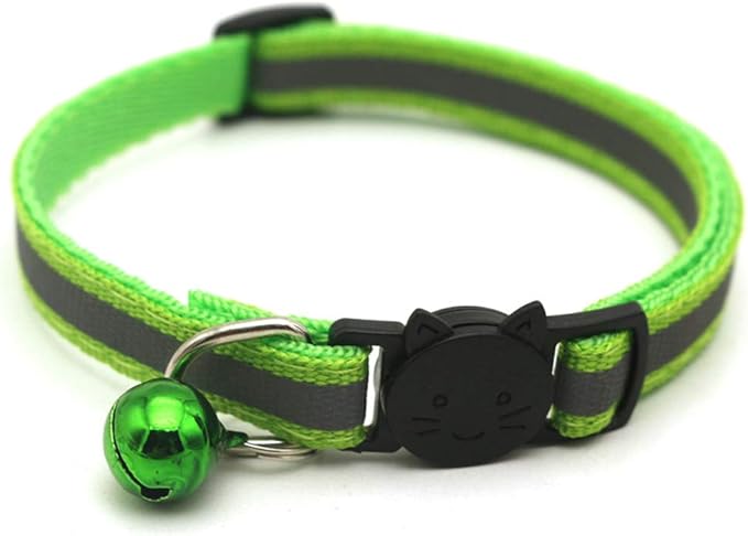 12 Pcs Cat Collar Reflective Breakaway with Bell Colorful for Kitten or Puppy