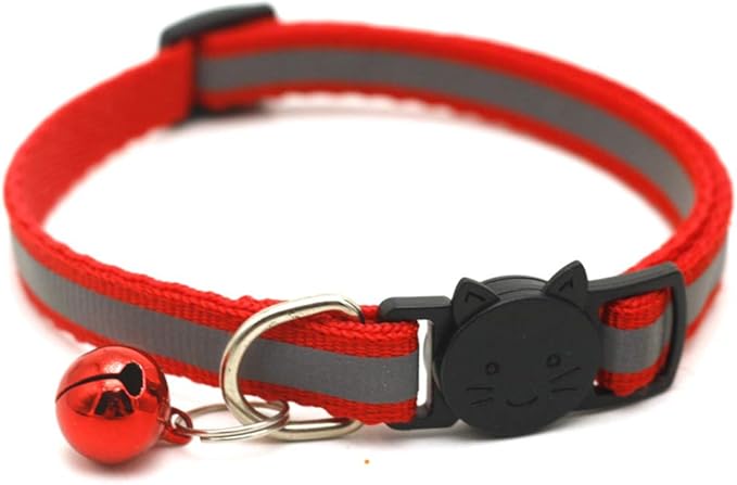 12 Pcs Cat Collar Reflective Breakaway with Bell Colorful for Kitten or Puppy
