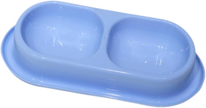 Cat Feed Bowl Drinking Feeding Dish Function Nonslip PP Material Easy to Clean Suitable for Cats Dogs, Blue